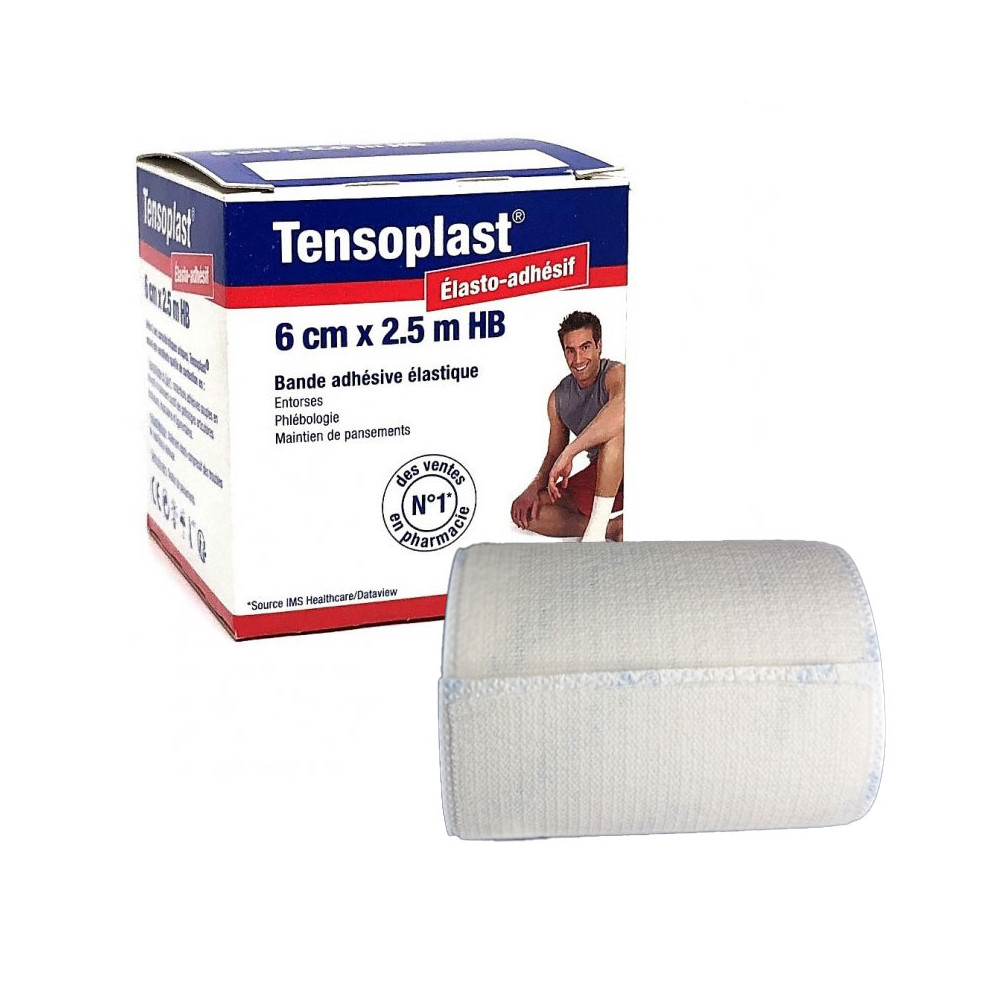 TENSOPLAST 8cm x 2.5m HB Elasto Adhésive - Bande Adhésive Elastique pour  Entorses, Phlébologie, Main