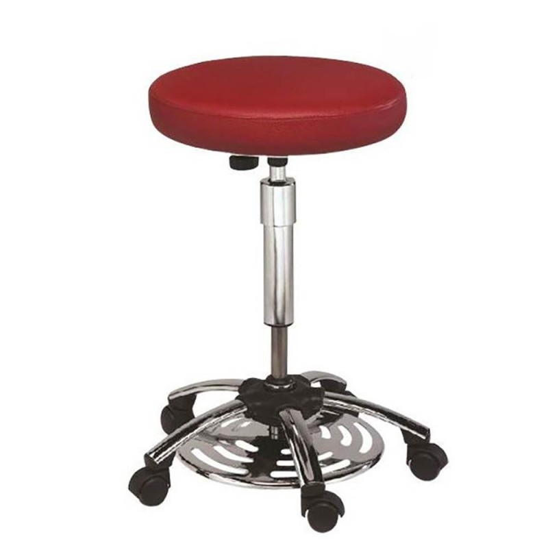 Tabouret commande au pied assise épaisse Vog avec dossier