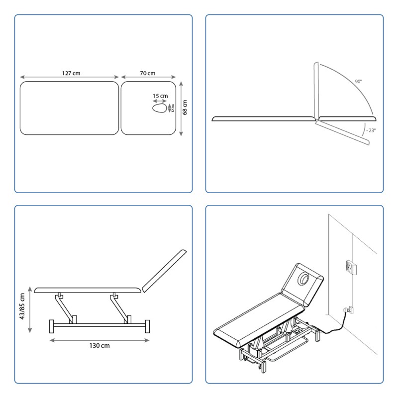 PACK DIVAN D'EXAMEN ÉLECTRIQUE + TABOURET OFFERT