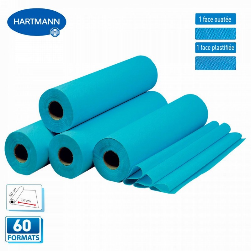 Drap d'examen plastifié bleu Hartmann Valaroll® - zoom texture