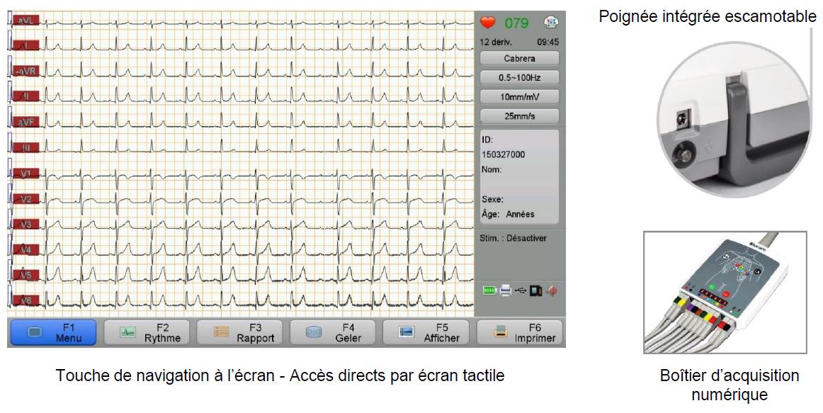 image écran electrocardiogramme Newtech E12 pro