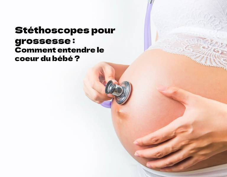 Femme Enceinte Stéthoscope Essayant D'entendre Son Bébé Battement